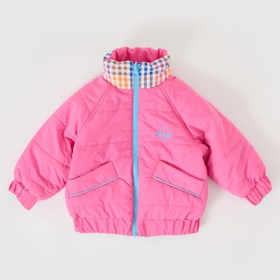 Rainbow Gingham Reversible Puffer Jacket