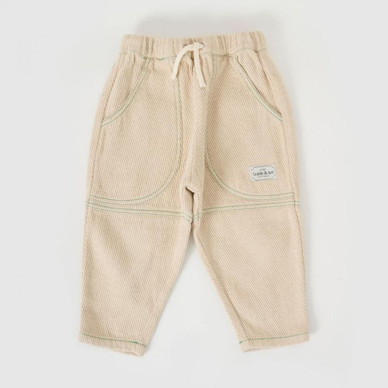 Drew Embroidered Pocket Pant Sand