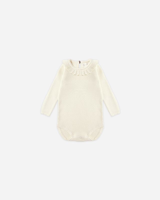 Ruffle Collar Bodysuit Natural
