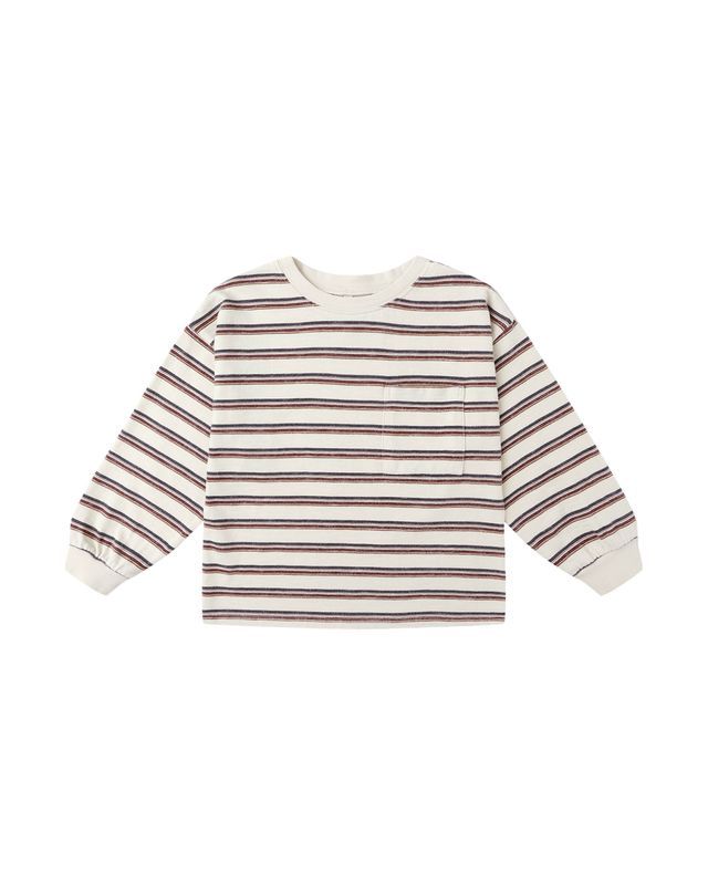 Relaxed Long Sleeve Baby Tee Vintage Stripe