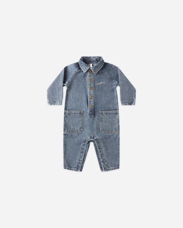Collared Baby Jumpsuit Indigo Denim