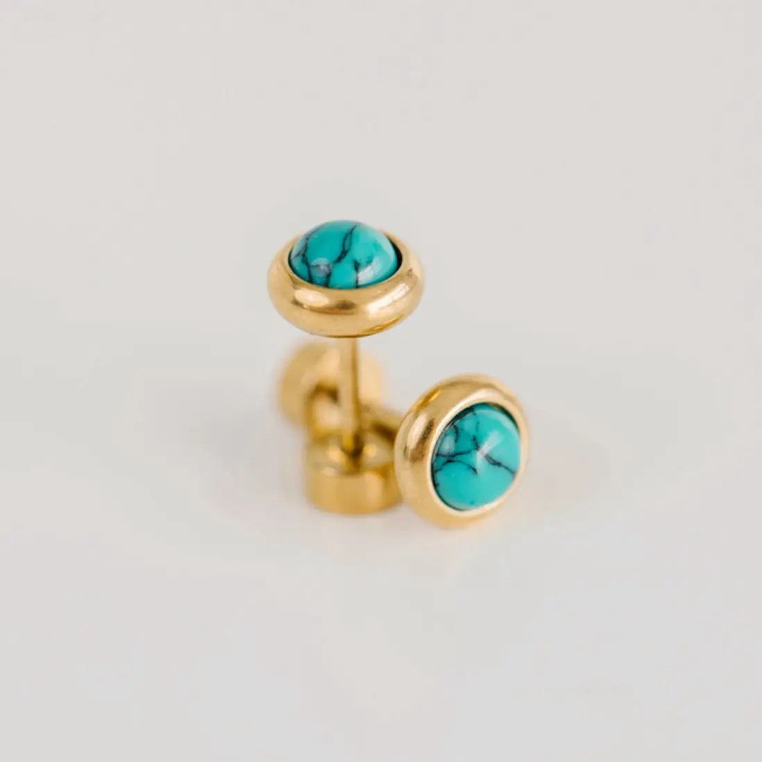 Turquoise Stud Screwback Earrings