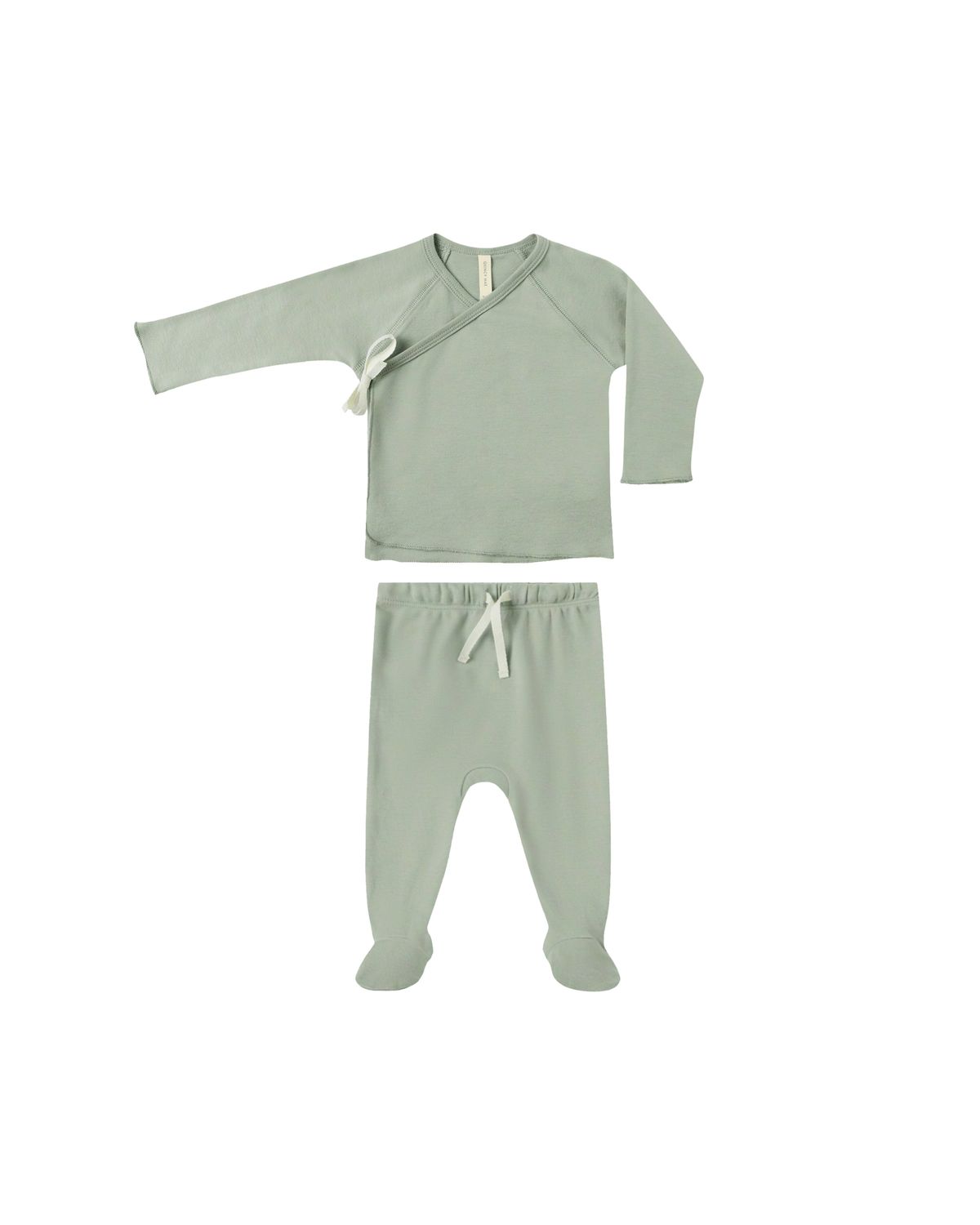 Wrap Top + Footed Pant Set Fern