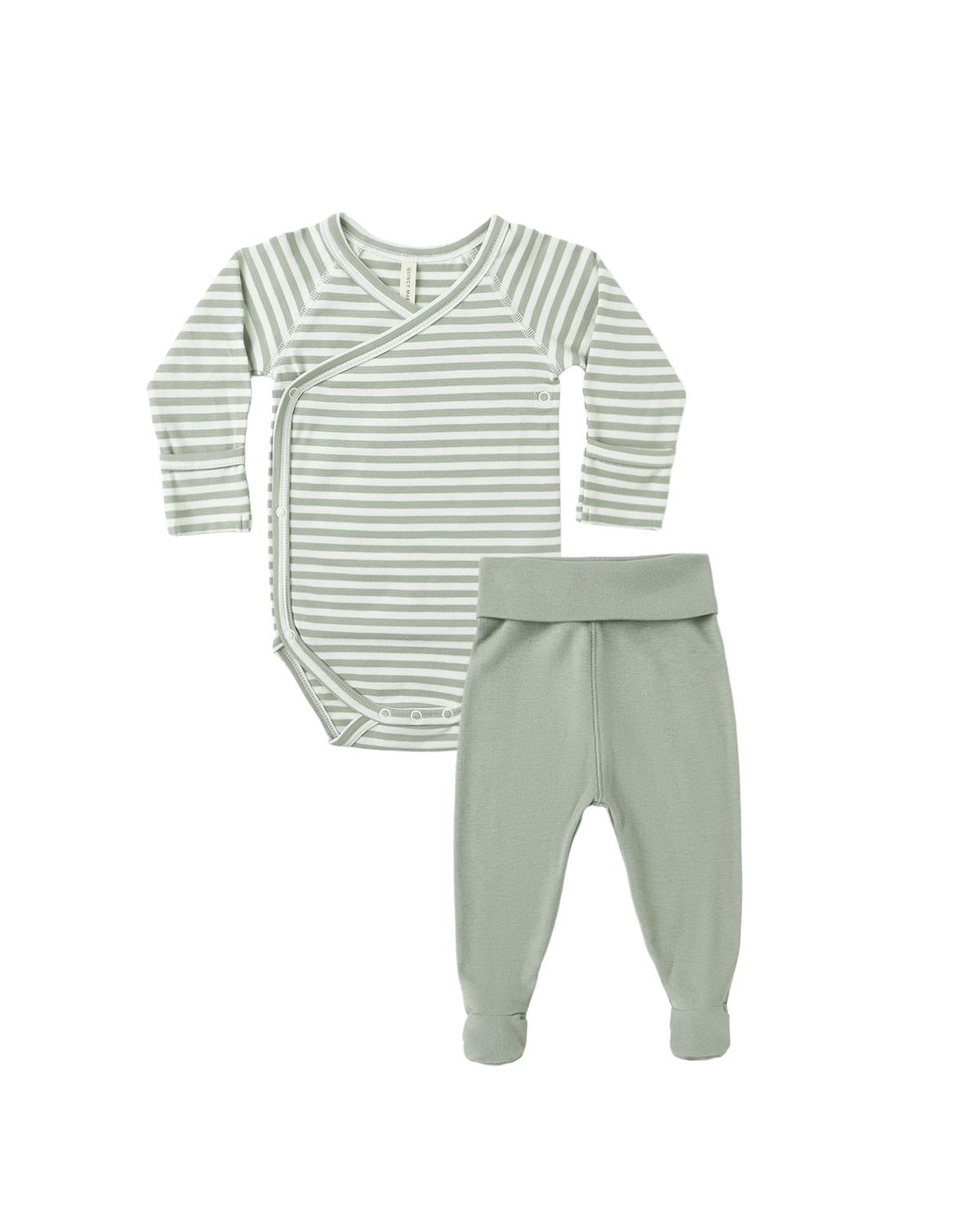 Side Snap Bodysuit + Pant Set Fern Stripe