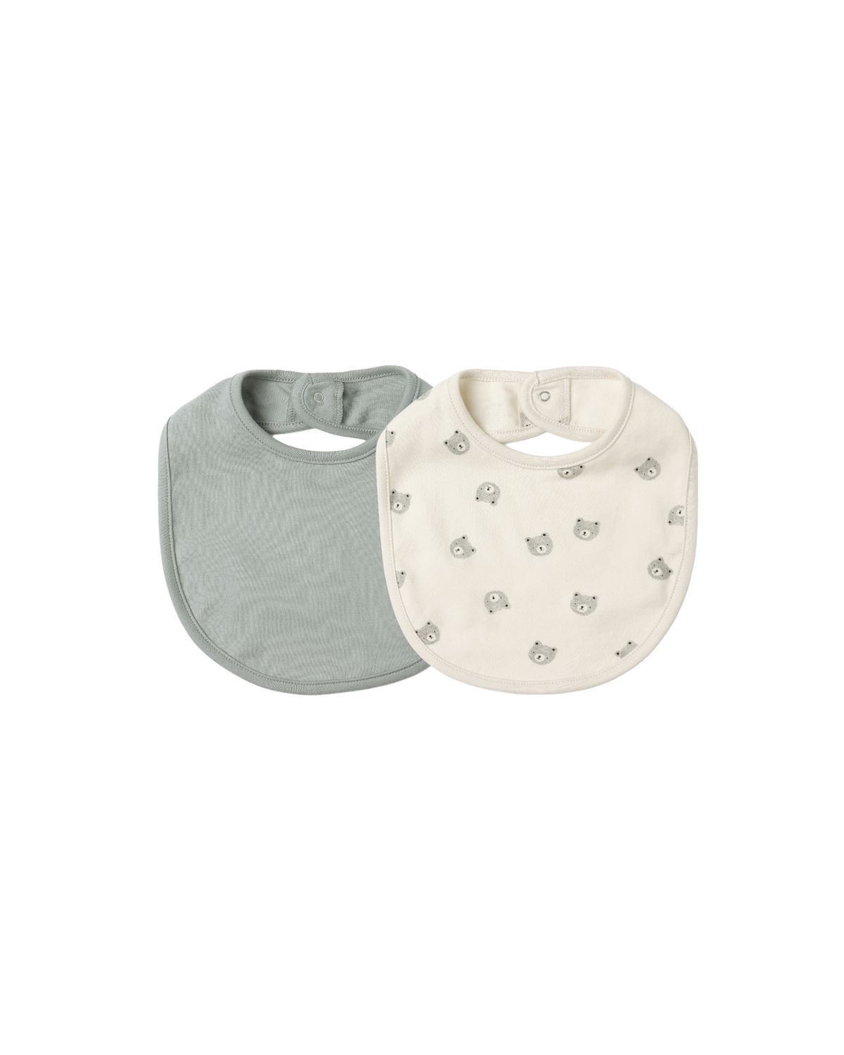 Jersey Snap Bib, 2 Pack Bears, Steel Blue