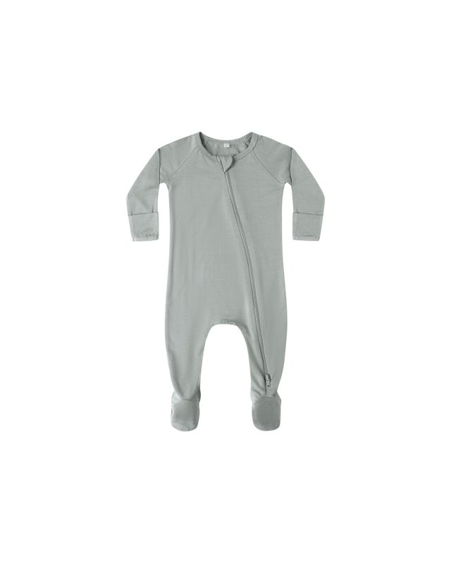 Bamboo Zip Footie Steel Blue