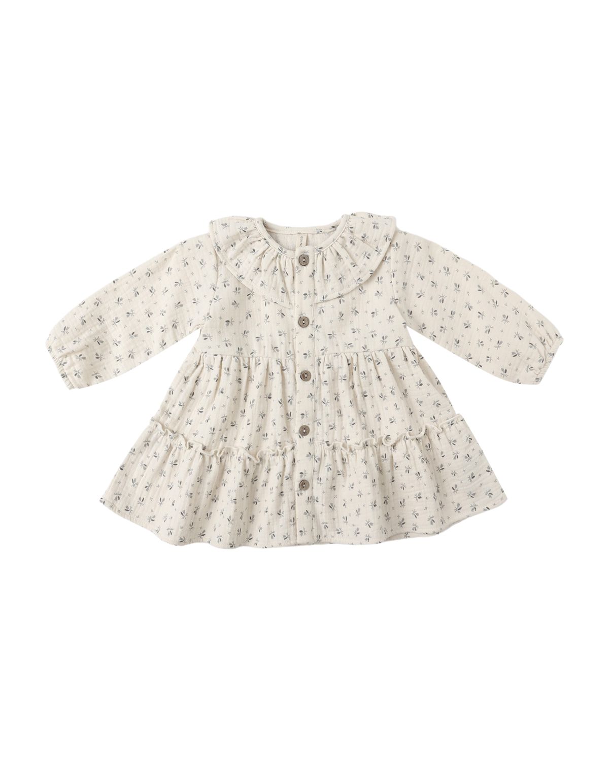 Ruffle Collar Button Dress Bluebell