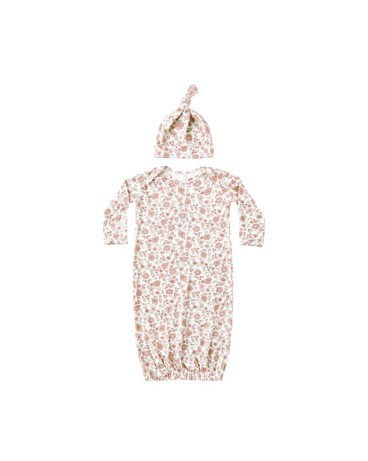 Bamboo Baby Gown + Hat Set Bloom One Size