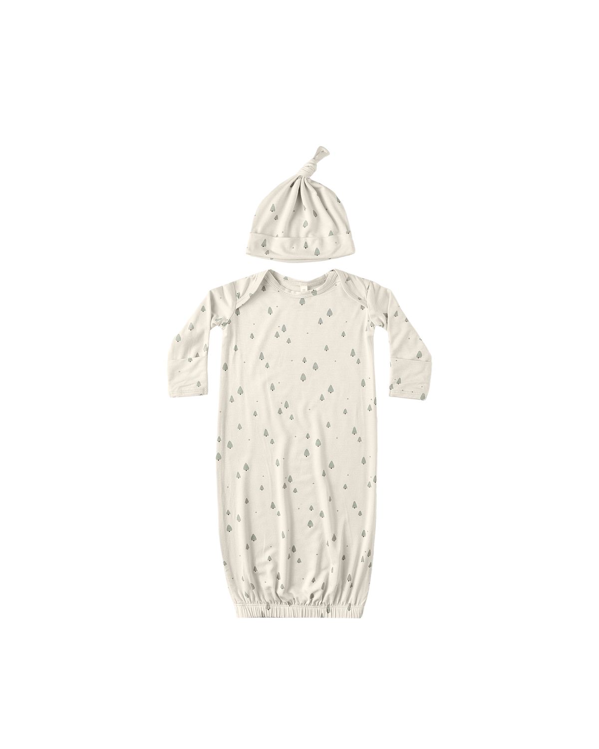 Bamboo Baby Gown + Hat Set Trees One Size