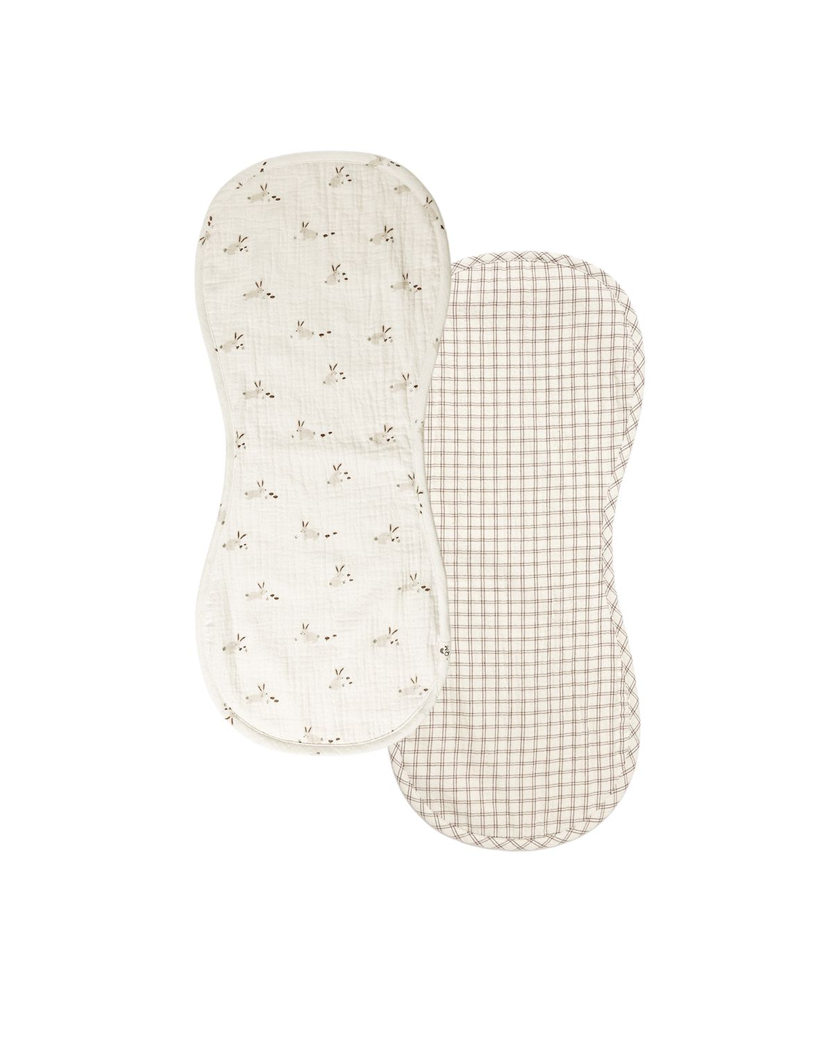 Burp Cloth, 2 Pack Bunnies, Cedar Check