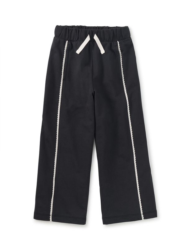 Lace Trim Track Pants Jet Black