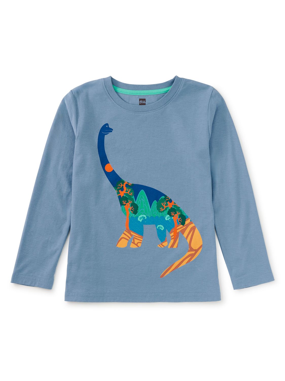 Korea in a Dino Graphic Tee Blue Tide