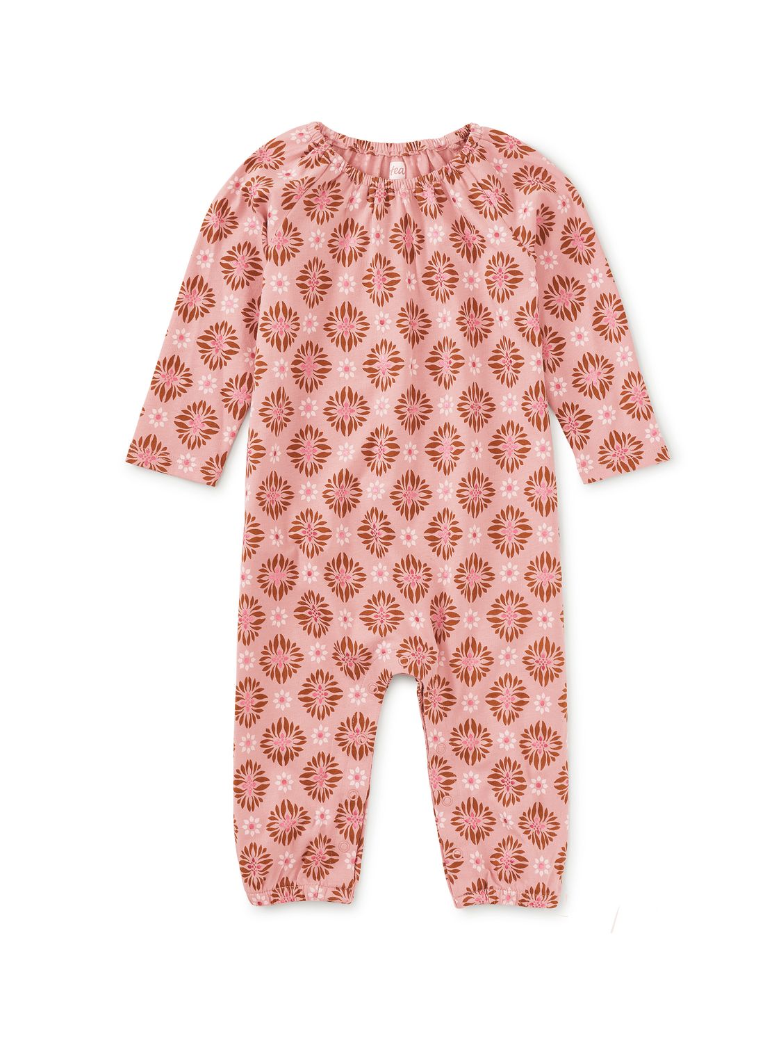 Raglan Baby Romper Metallic Chrysanthemum