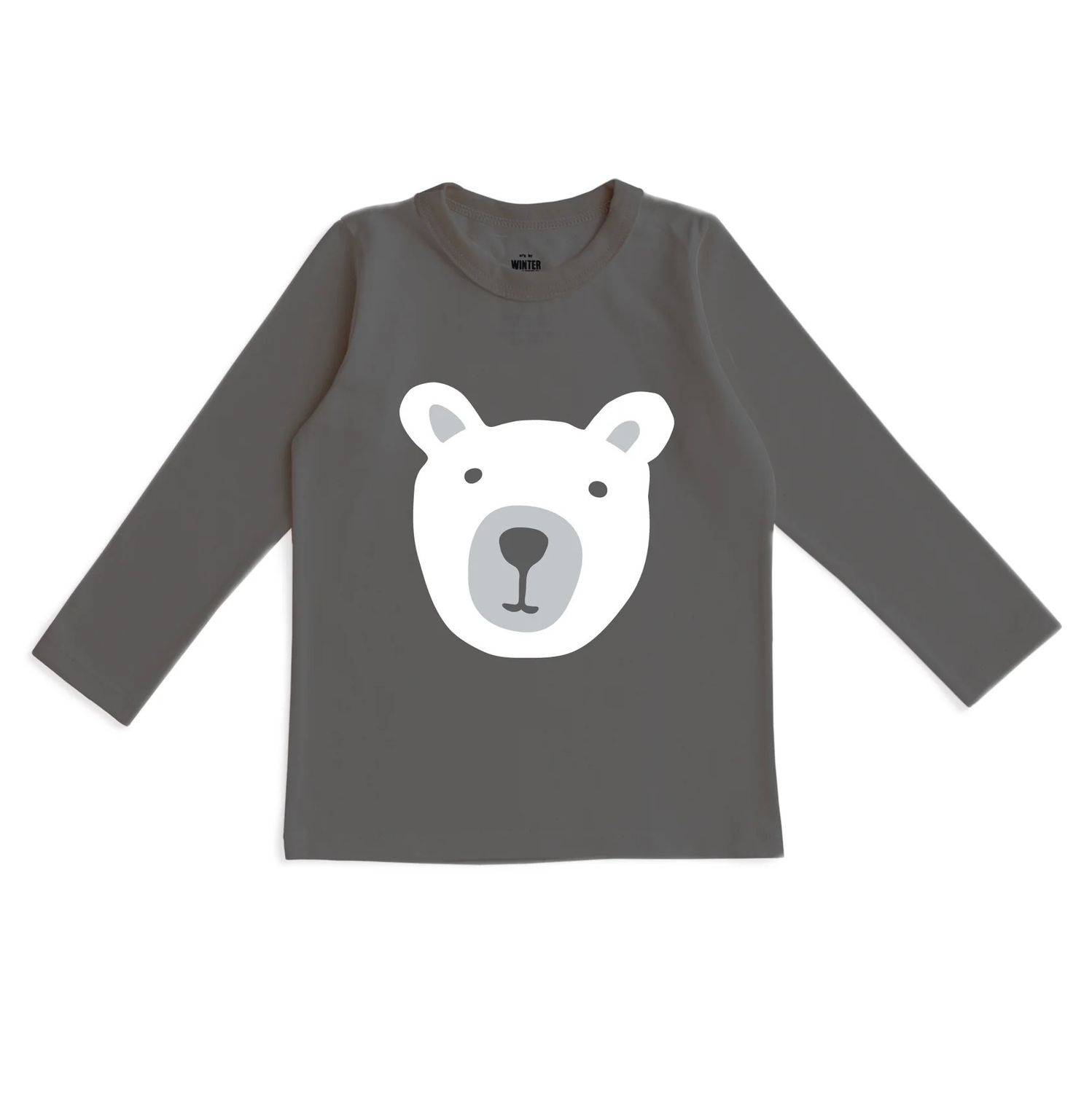 LS Graphic Baby Tee Bear Charcoal