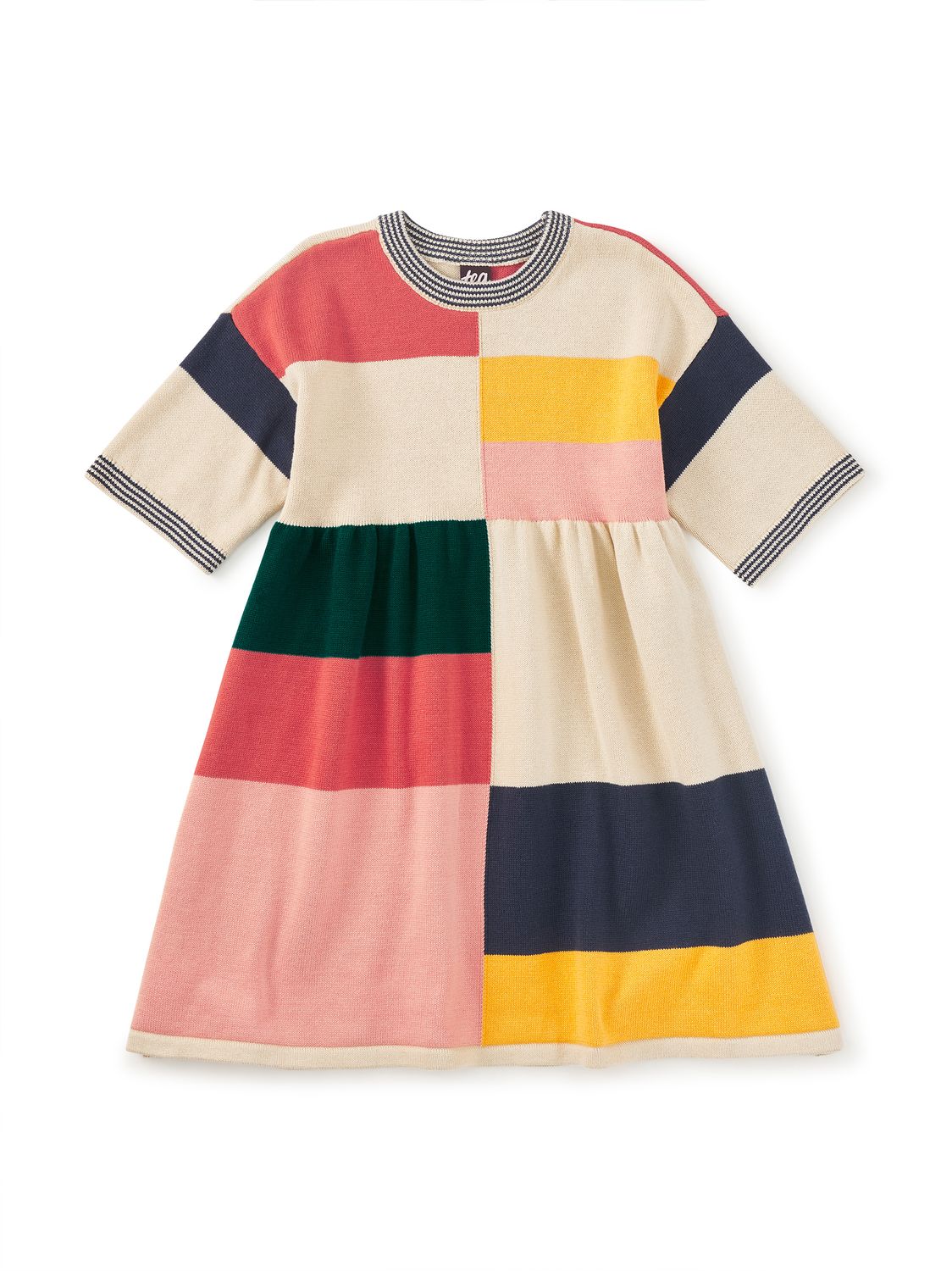 Colorblock Sweater Dress Almond