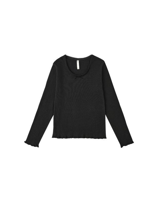 Ribbed Long Sleeve Tee Black