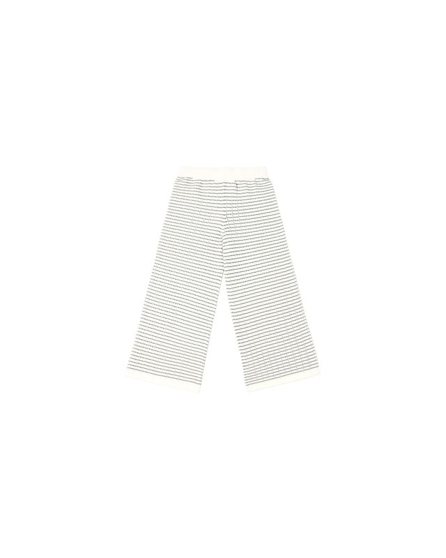Knit Wide Leg Pant Dusty Blue Stripe