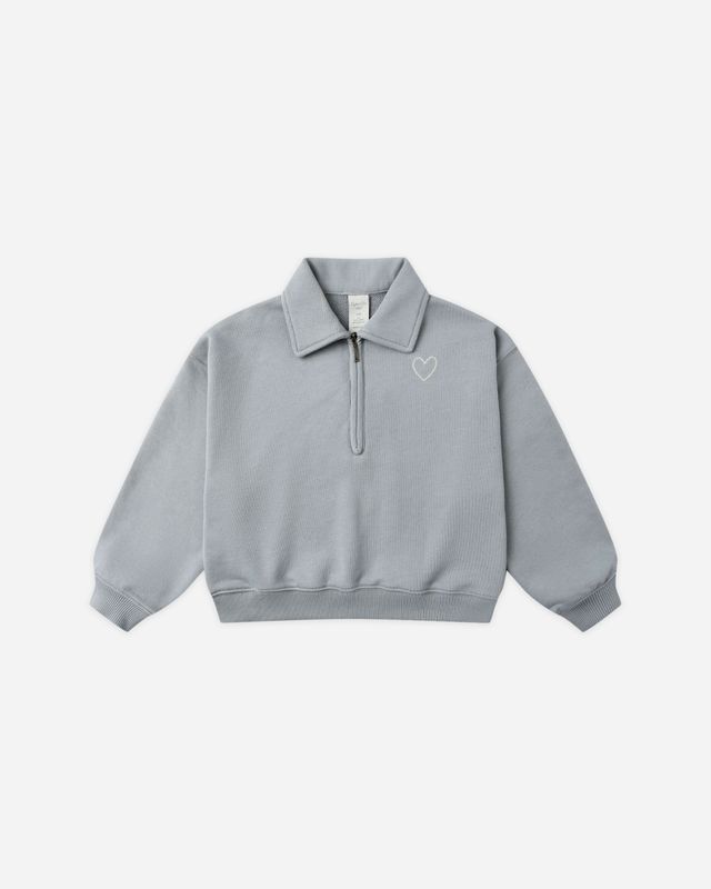 Quarter Zip Sweatshirt Dusty Blue