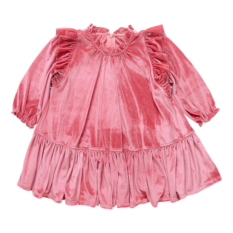 Harper Dress Velour Desert Rose