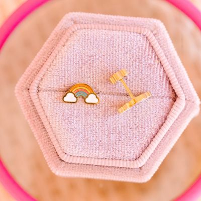 Rainbow Sunset Screwback Earrings