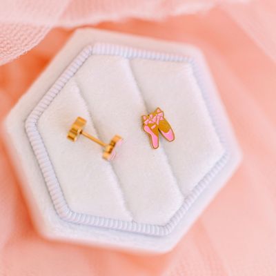 Ballet Slipper Screwback Earrings