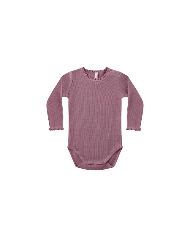 Waffle Long Sleeve Bodysuit Mulberry