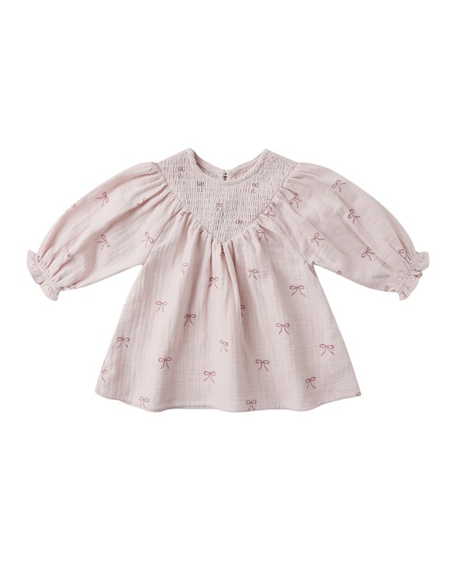 V Smocked Dress Bows