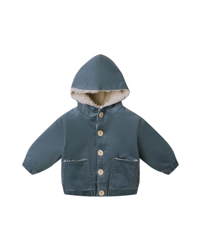 Corduroy Hooded Jacket Ocean
