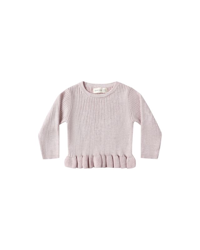 Rib Knit Peplum Top Lilac