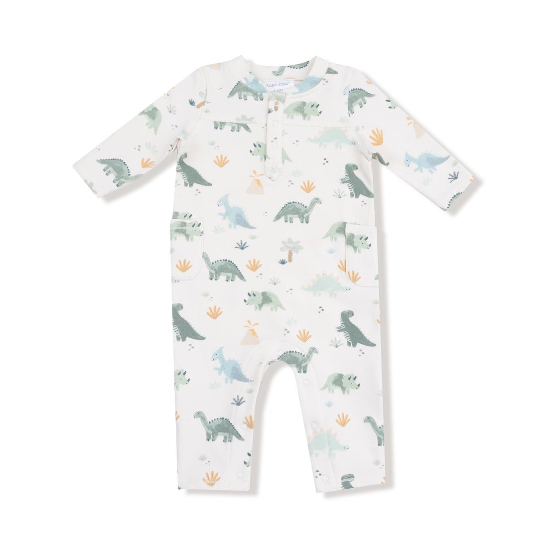 Soft Dinos French Terry Green Uni Romper