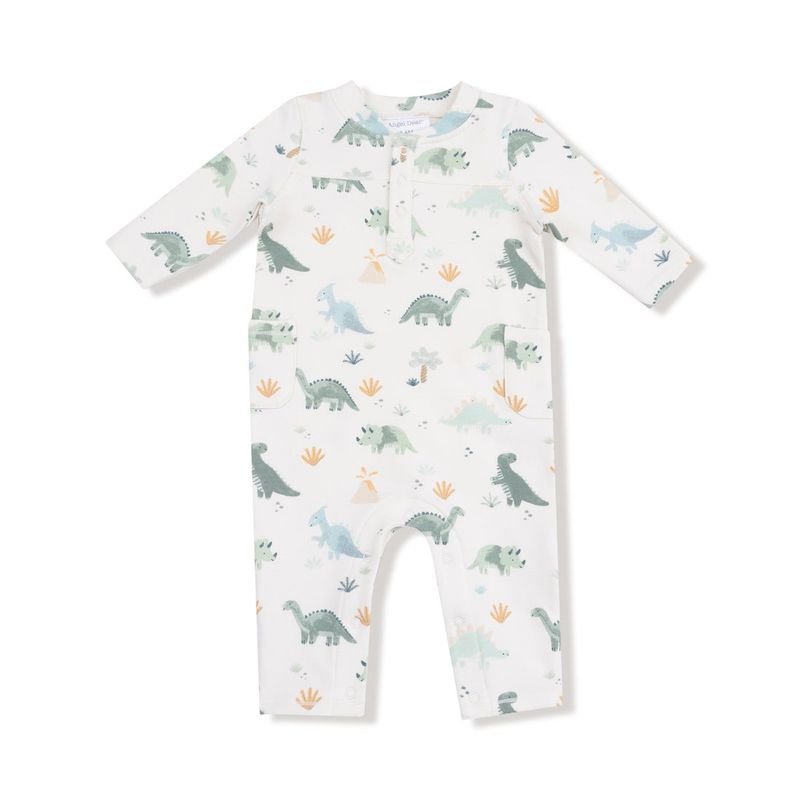 Soft Dinos French Terry Green Uni Romper