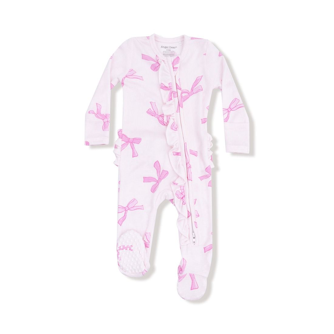Pretty Bows 2 Way Ruffle Zipper Footie