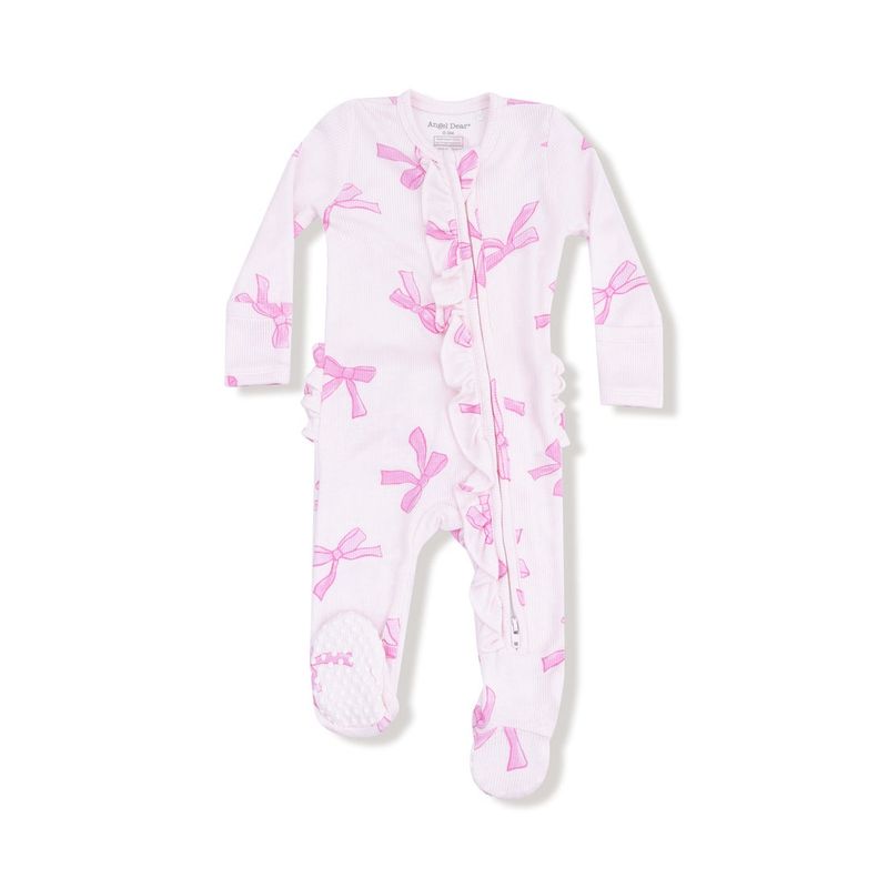 Pretty Bows 2 Way Ruffle Zipper Footie