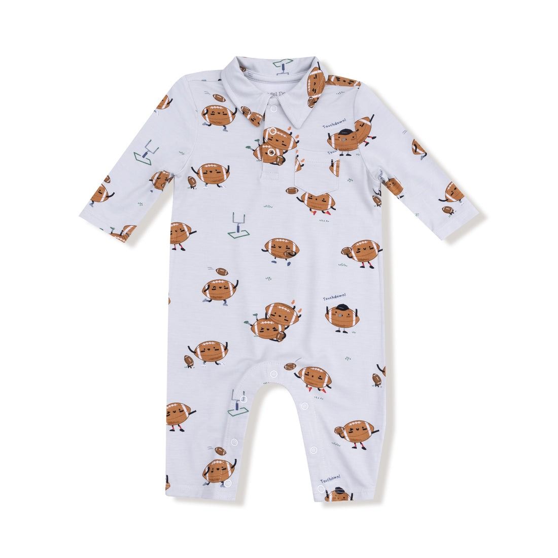 Footballs Playing Football Polo Romper