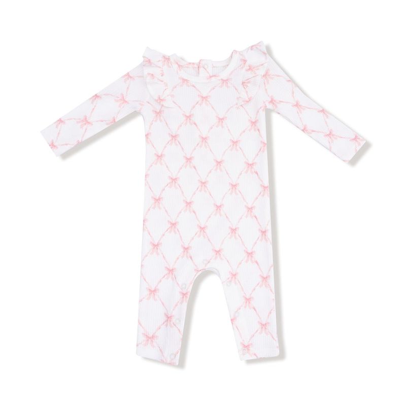 Ribbon Bow Trellis Ruffle Romper