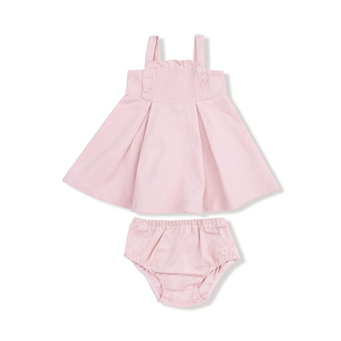 Veiled Pink Ruffle Jumper W/ Diaper Cover