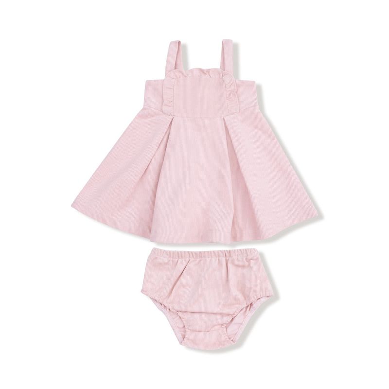 Veiled Pink Ruffle Jumper W/ Diaper Cover