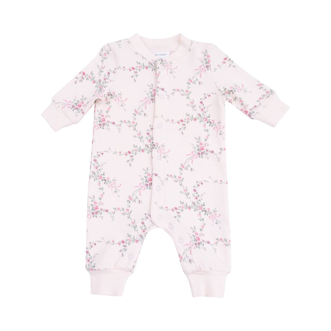 Antoinette Floral Baseball Collar Romper with Front Placket