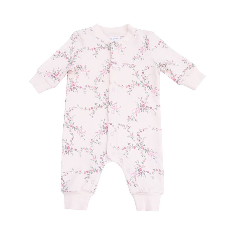 Antoinette Floral Baseball Collar Romper with Front Placket