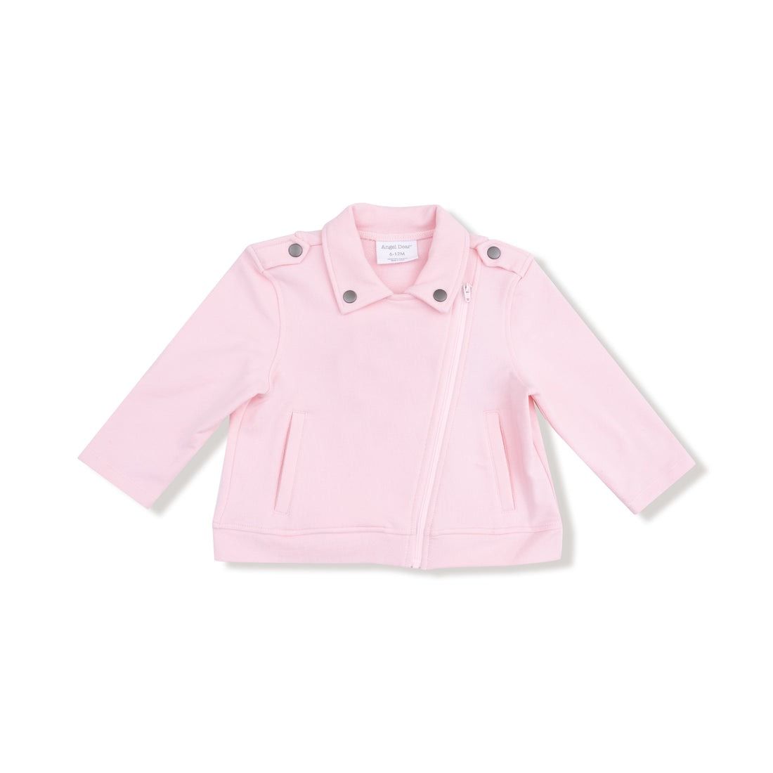French Terry Varsity Pink Motorcycle Jacket