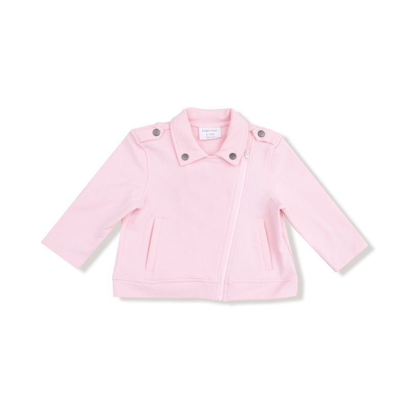 French Terry Varsity Pink Motorcycle Jacket