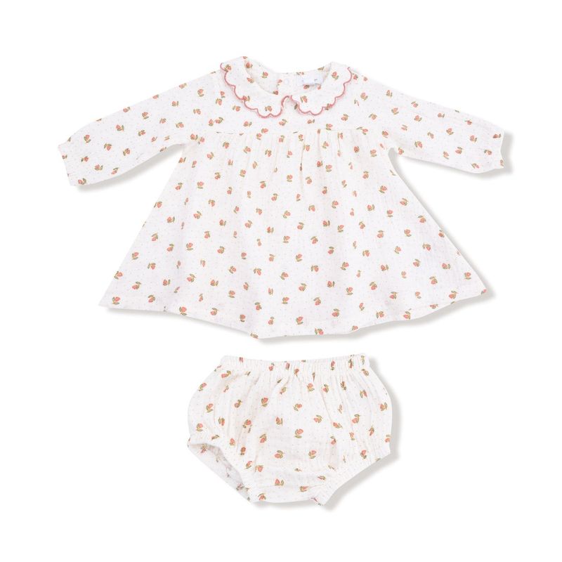 Petite Pointe Fleur Petal Collar Dress + Diaper Cover