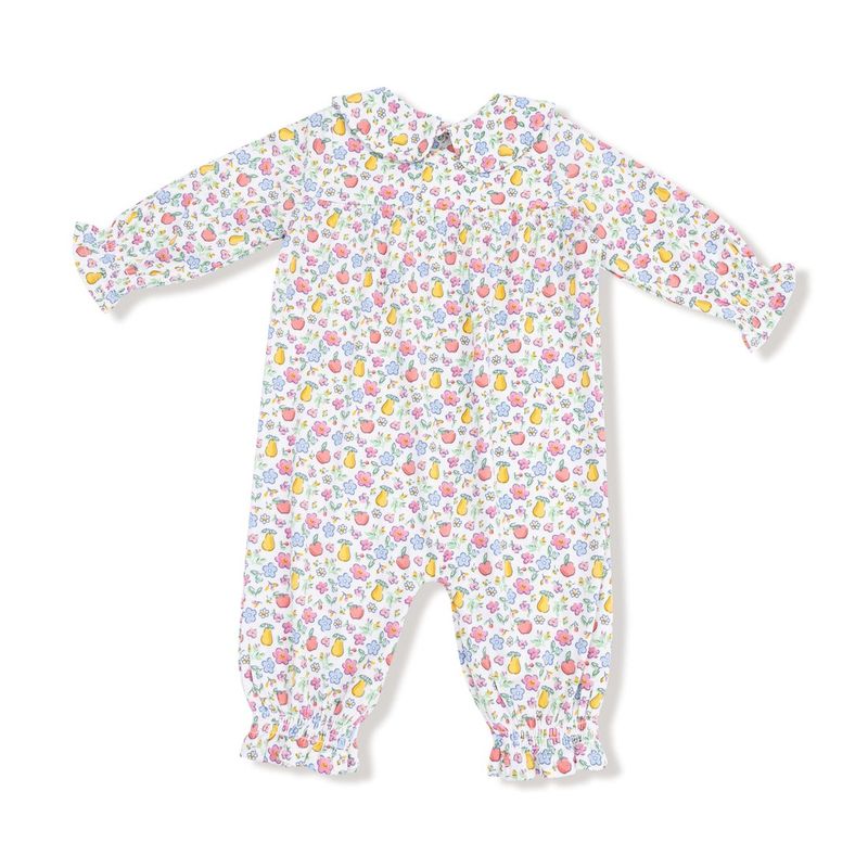 Fall Fruit Floral Smocked Romper w/ Peter Pan Collar