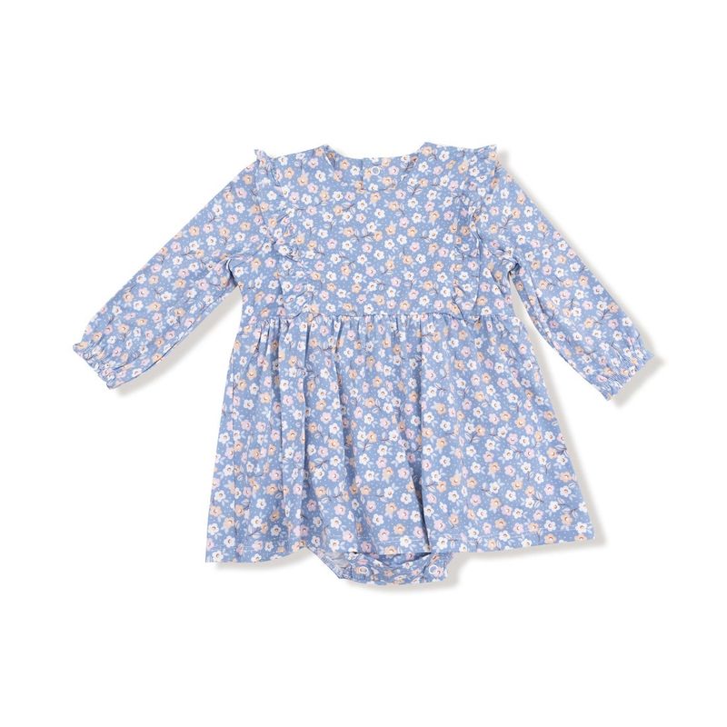 Country Calico Ruffle Bodysuit Dress