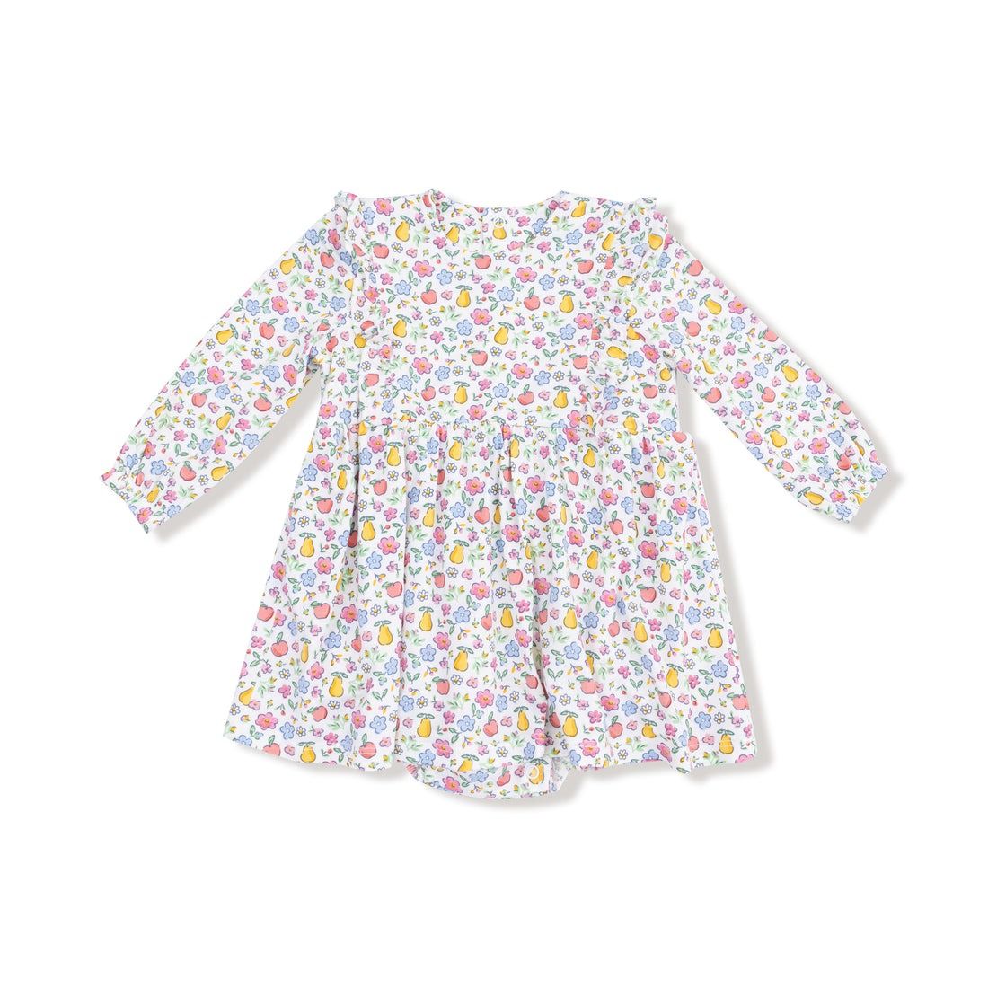 Fall Fruit Floral Ruffle Bodysuit Dress