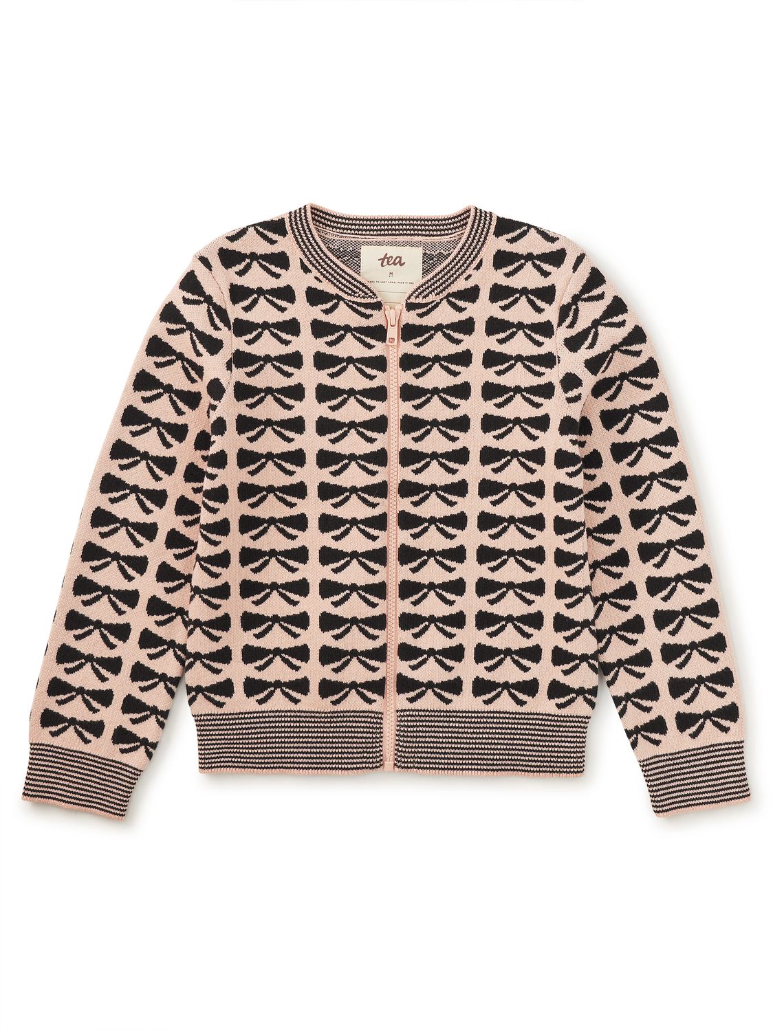 Zip Up Bow Cardigan
