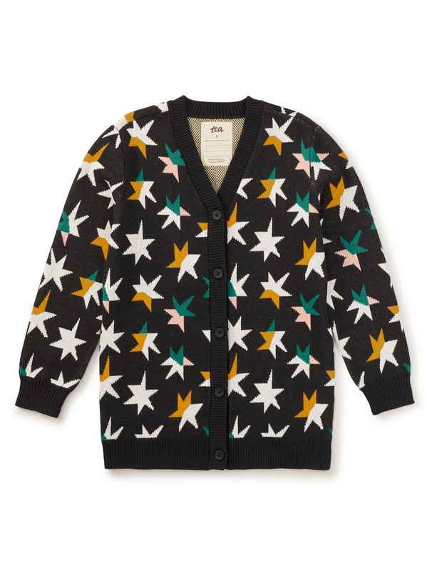Long Iconic Stars Cardigan Colorblock Stars