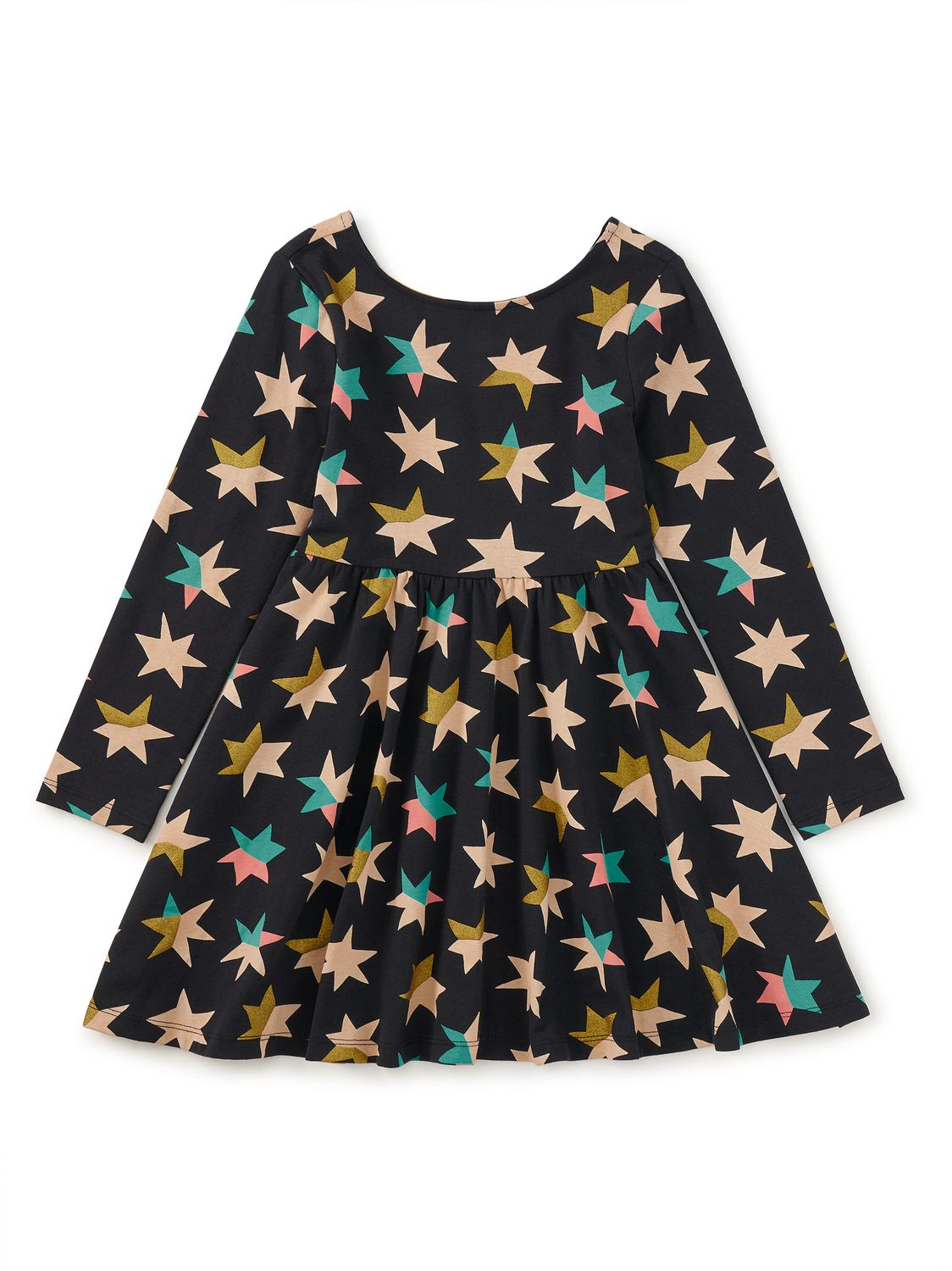 Printed Ballet Dress Colorblock Metallic Stars