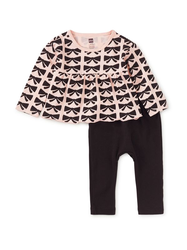 Peplum Top &amp; Pants Baby Set Bow