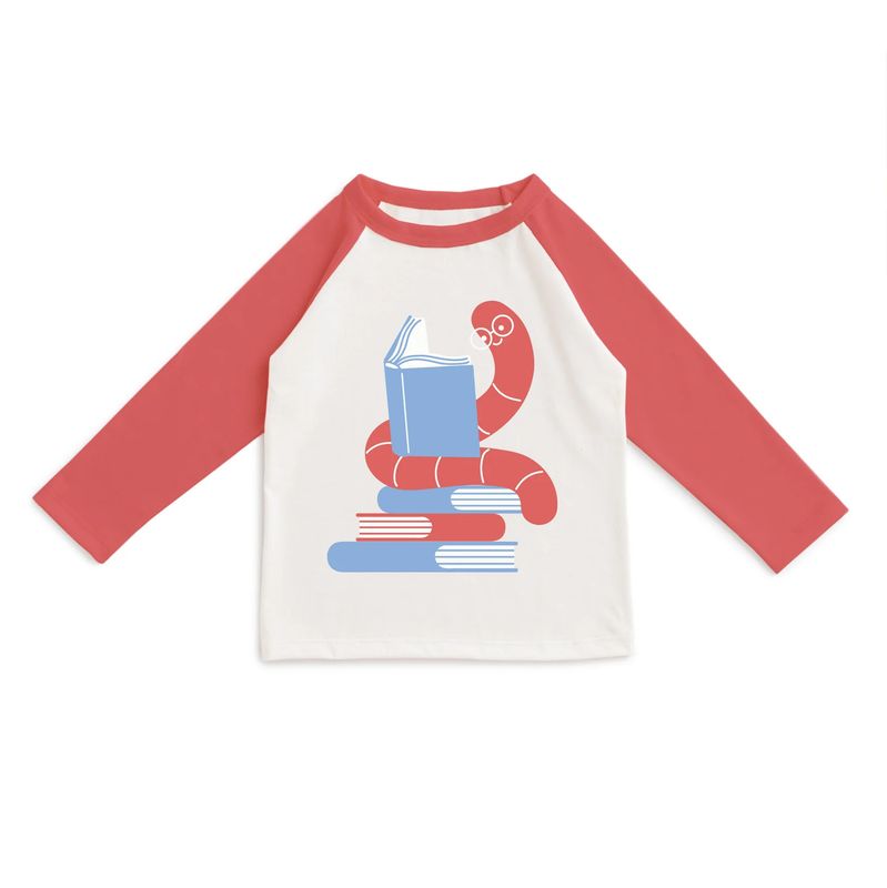 Baseball Tee Bookworm Scarlet Red